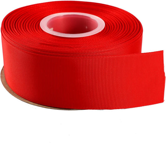 ITIsparkle 11/2" Inch Grosgrain Ribbon 25 Yards-Roll Set for Gift Wrapping Cake Decoration Party Favor Hair Braids Hair Bow Baby Shower Decoration Floral Arrangement Craft Supplies, Red Ribbon