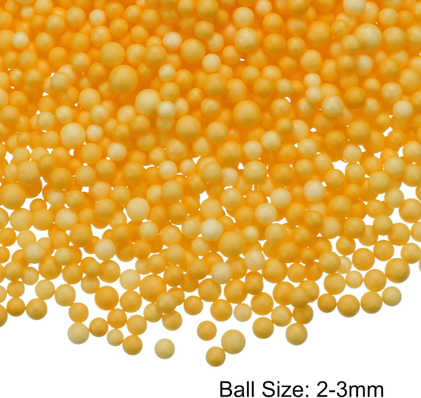 MECCANIXITY Foam Beads Foam Balls 2-3mm for Wedding and Party Decorations, Tiny Packing Balls, Arts DIY Crafts Supplies (Dark Yellow,1 Pack Approx 8000pcs)
