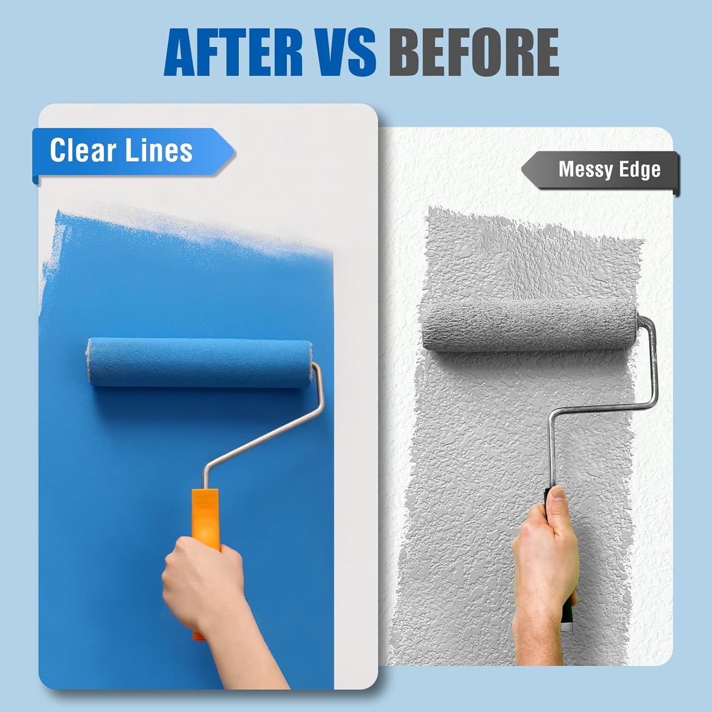 20 Rolls Blue Painters Tape Bulk Pack, Painter's Tape 1-inch × 55 yards, Multi-Surface Residue-Free Blue Masking Tape for Wall Painting, Artwork, Automotive and Packaging Labelling, Total 1100 Yards