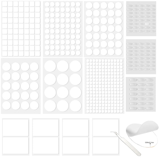 520PCS Double Sided Tape Removable Strong Adhesive Dots Heavy Duty Sticky Pads Putty No Traces Clear Sticky Tack for Picture, Poster, Art Craft, Decoration, Party Office Supplies