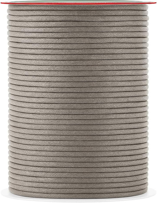 Mandala Crafts 2mm 109 Yards Taupe Cotton Waxed Cord for Jewelry Making Bracelet Cord Waxed String - Beading String Thread Jewelry Cords for Necklaces String