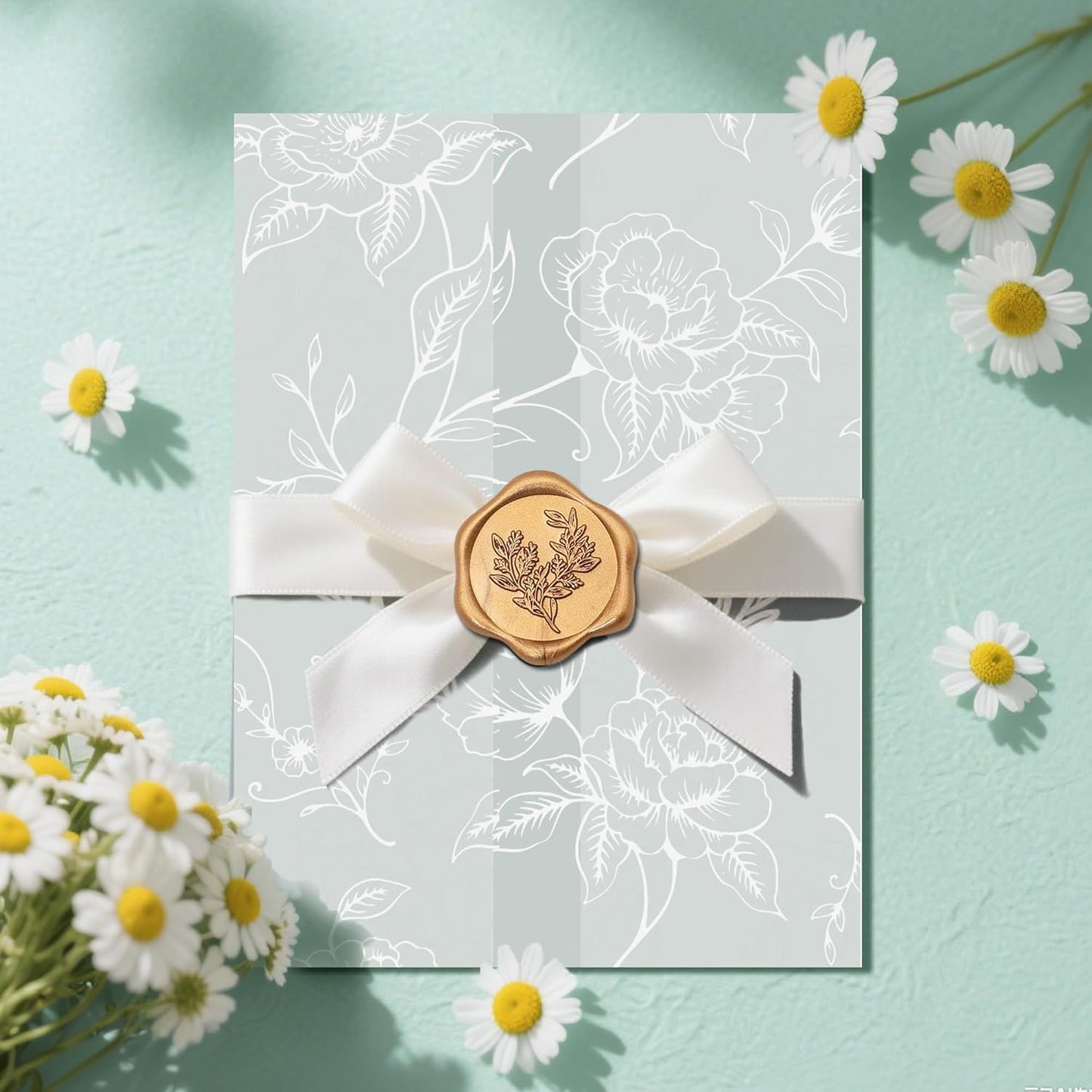 SWANGSA 50 Pack Vellum Jackets for 5x7 Invitations, Elegant White Rose Vellum Paper, 115GSM Translucent Invitation Sleeve Wraps for Wedding Bridal Baby Shower Birthday Envelopes