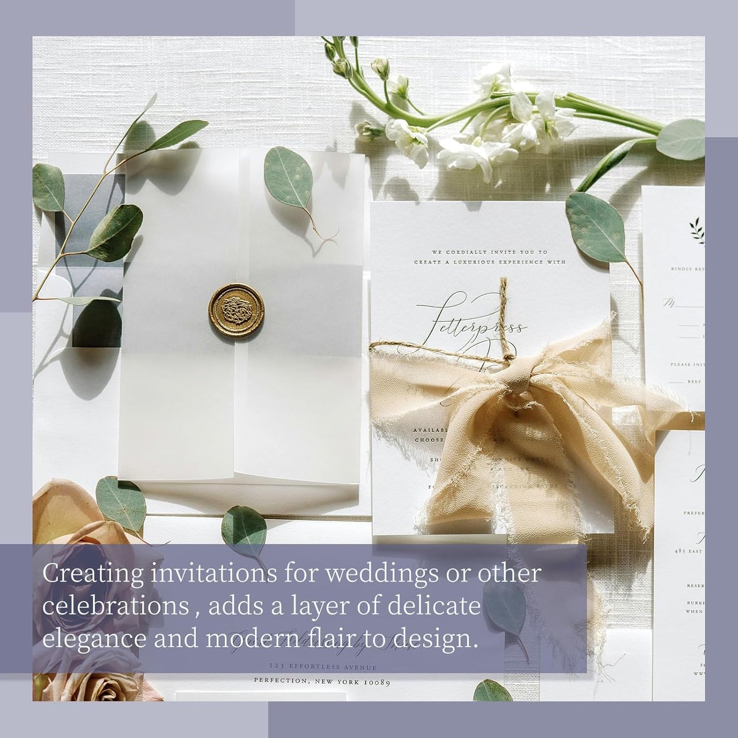 Translucent Vellum Paper 8.5 x 11, Goefun 100 Sheets Vellum Tracing Paper Printable for Invitations, Card Overlays, Belly Bands, DIYs, Sketching, Drawing