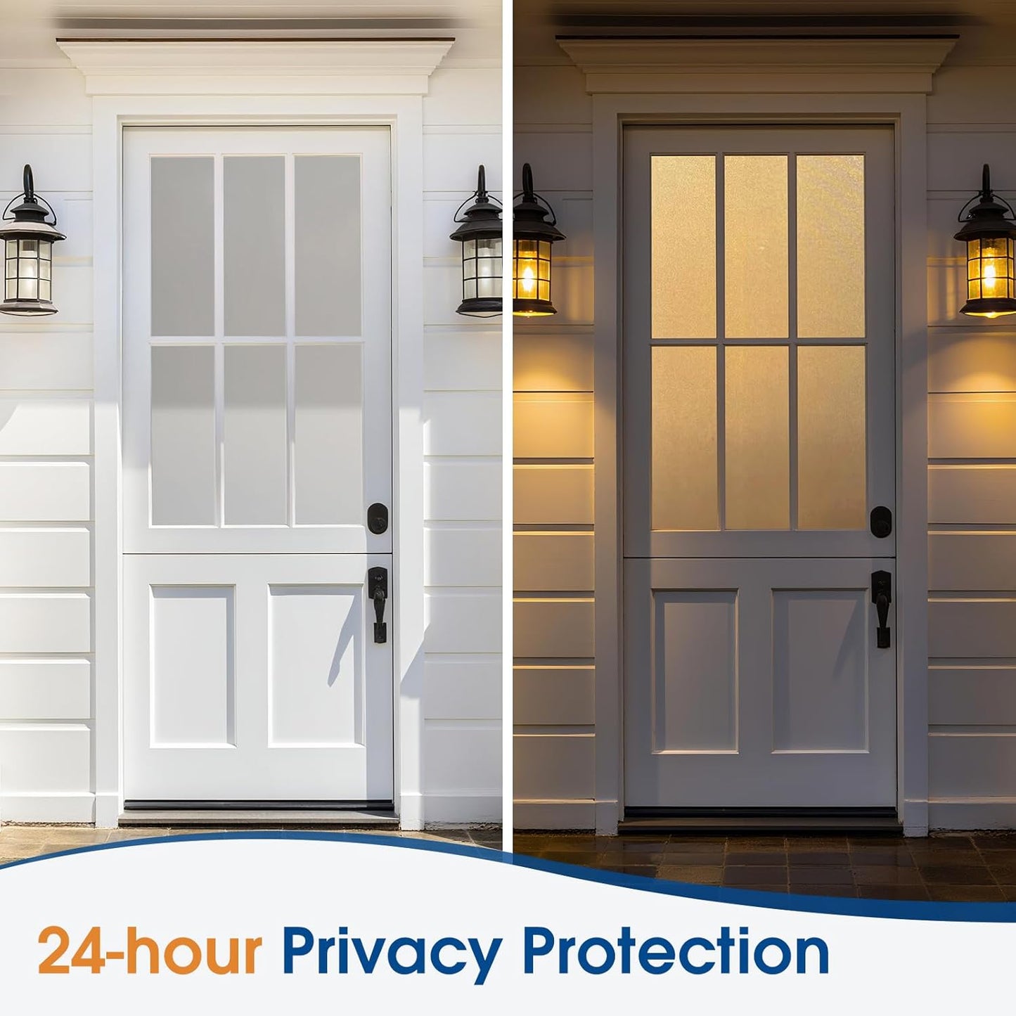 Homein Frosted Glass Window Privacy Film with Tools UV Blocking Privacy Film for Glass Windows, Static Cling No Glue Removable Reusable Anti Glare for Home Day and Night, Pure 17.5x78.7 inch