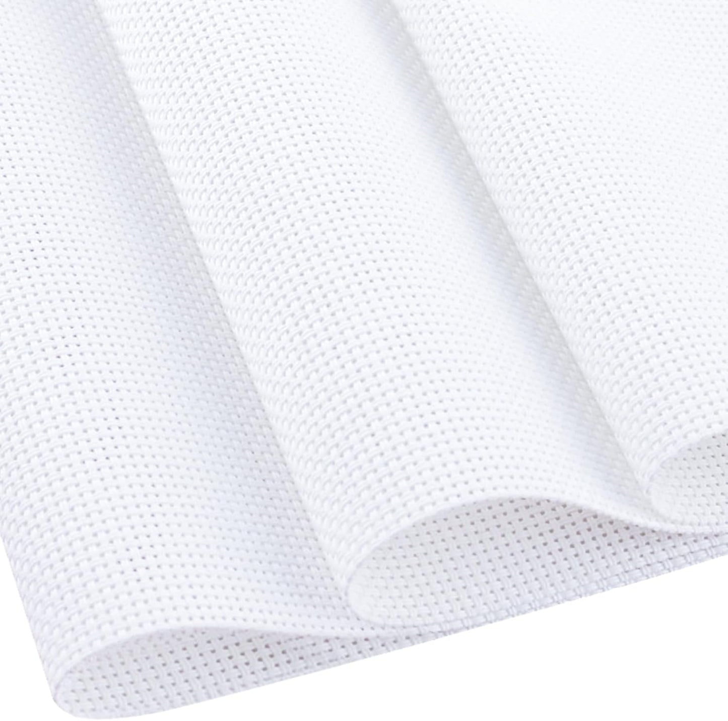 Cross Stitch Fabric 14 Count Aida Cloth 28 x 19 Inch Large Size Classic Reserve Cross Stitch Supplies Embroidery Fabric for Home DIY Craft Decoration Handmade, White