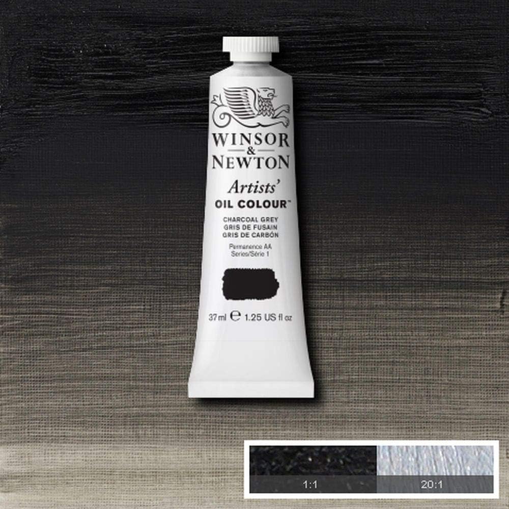 Winsor & Newton Artists' Oil Color, 37ml (1.25 oz) Tube, Charcoal Grey
