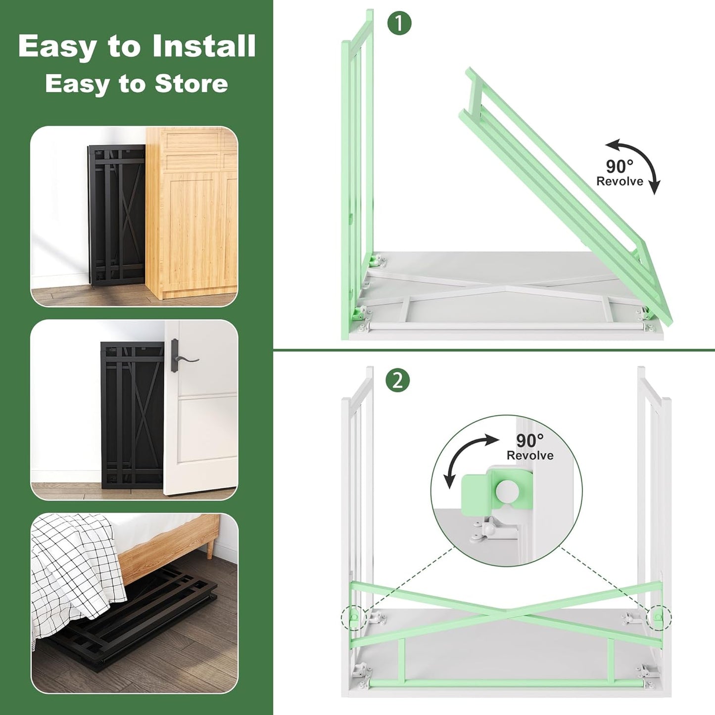 Small Folding Desk 35 inch, No Assembly Required Small Office Desk, Writing Gaming Computer Camping Table, Beige