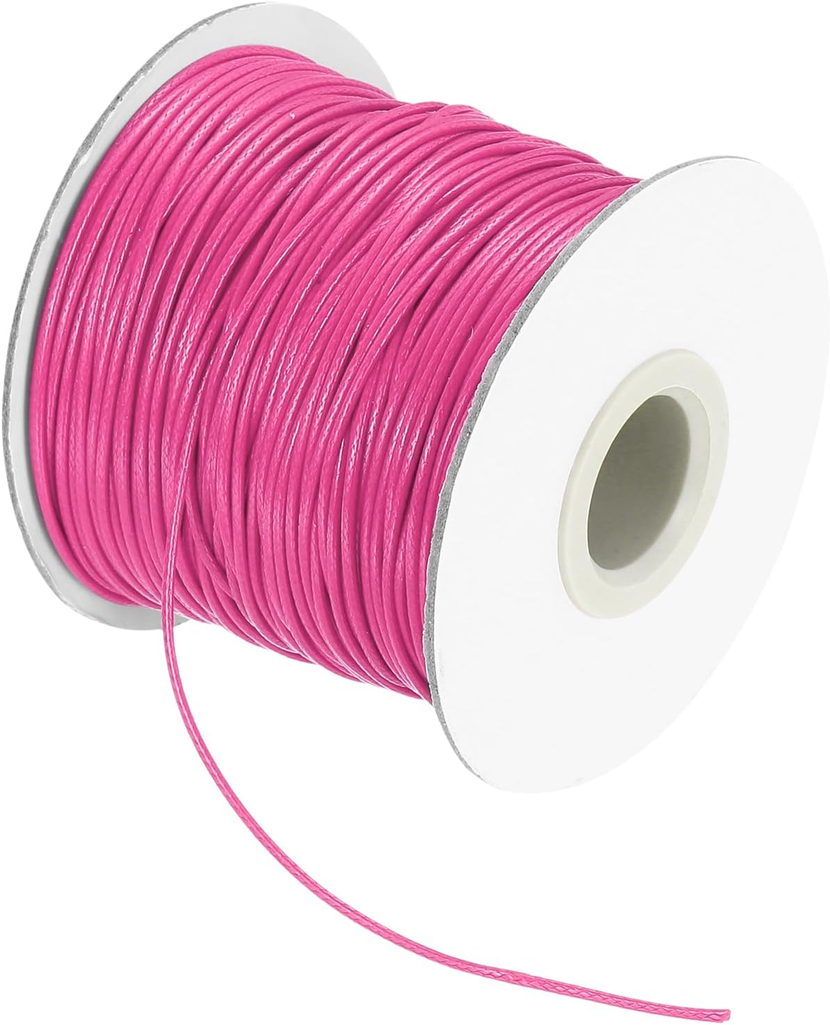 MECCANIXITY Waxed Cord 1mm Waxed Thread 87 Yard Wax String Leather Cord for Bracelet Making, Necklaces, Beading, Jewelry Making and DIY Crafts(Dark Pink)