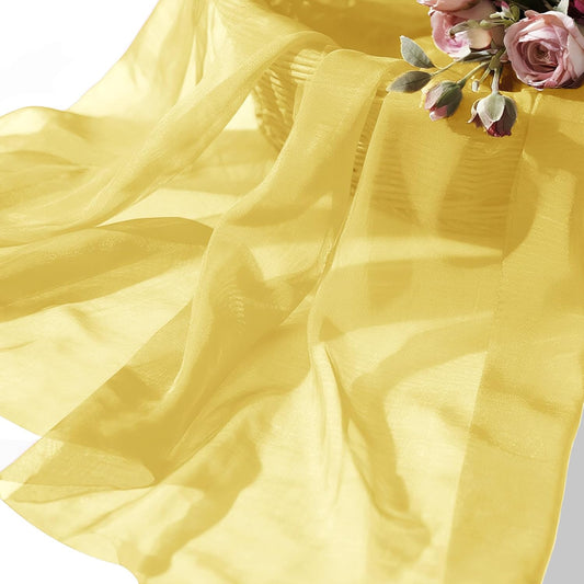 Sheer Fabric 60" x 1 Yards (3 ft) Organza Fabric by The Yard for DIY Wedding Decorations Craft Projects Party Backdrops Bows (Antique Gold)