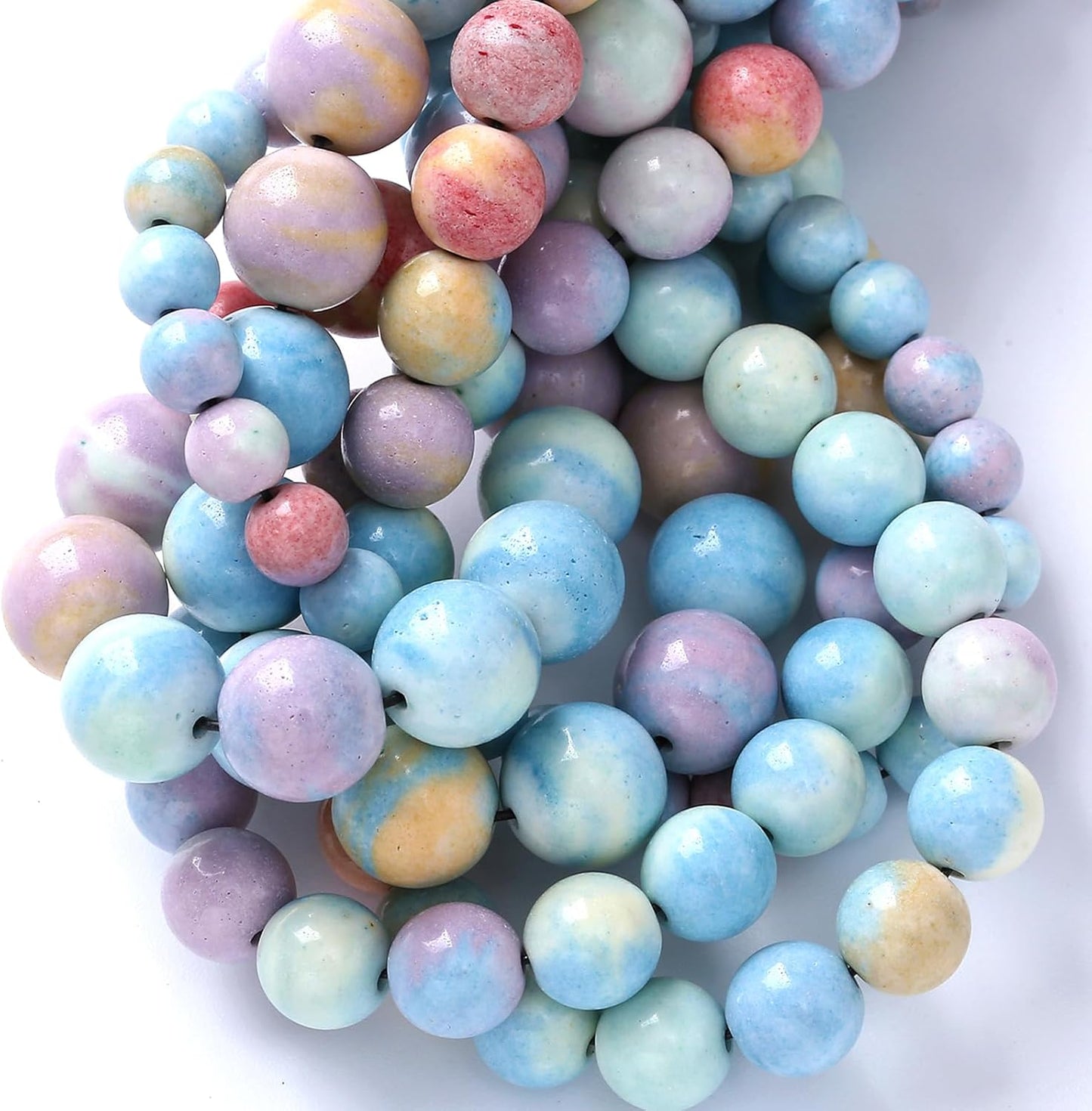 10mm 36pcs Natural Alxa Rainbow Stone Beads for Jewelry Making Energy Healing Power Stone Beads DIY Bracelet Necklace Accessories 15"