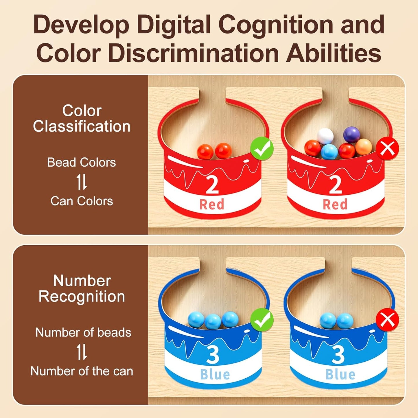 Magnetic Color and Number Maze-Montessori Toys for 3 4 5 Year Old, Educational Wooden Puzzle Board for Preschool Learning, Fine Motor Skills Toy for Toddler, Counting Matching Games for Boys Girls