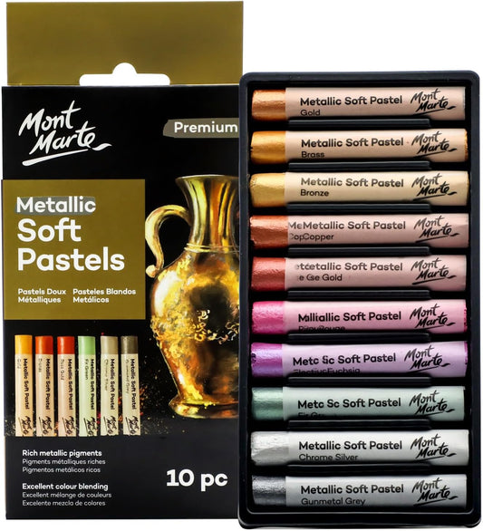 Mont Marte Metallic Soft Pastels 10pc