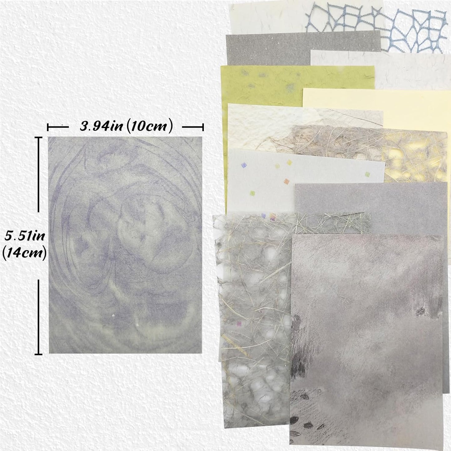 42 Sheets Textured Scrapbook Paper and Mesh Fabric Assorted Set, Junk Journal Supplies Assorted Set, Special Paper for Scrapbooking Materials Card Embellishments 3.9x5.5 Inch (Mix Color)