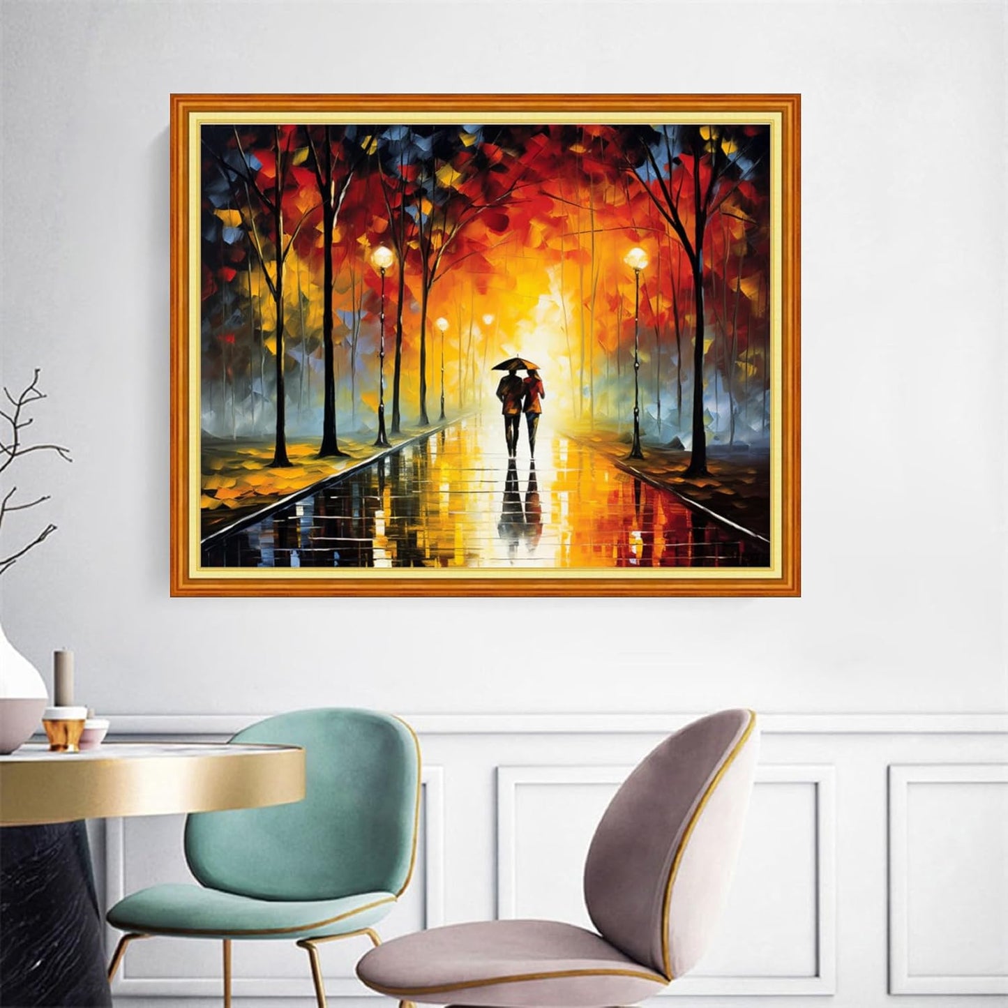 Joyhoor Cross Stitch Kits for Beginners Stamped Cross-Stitch Supplies Needlework preprint Embroidery Kits for Adults DIY Needlepoint Kits Embroidery Patterns 11CT-Romantic Street 16x20 inchs