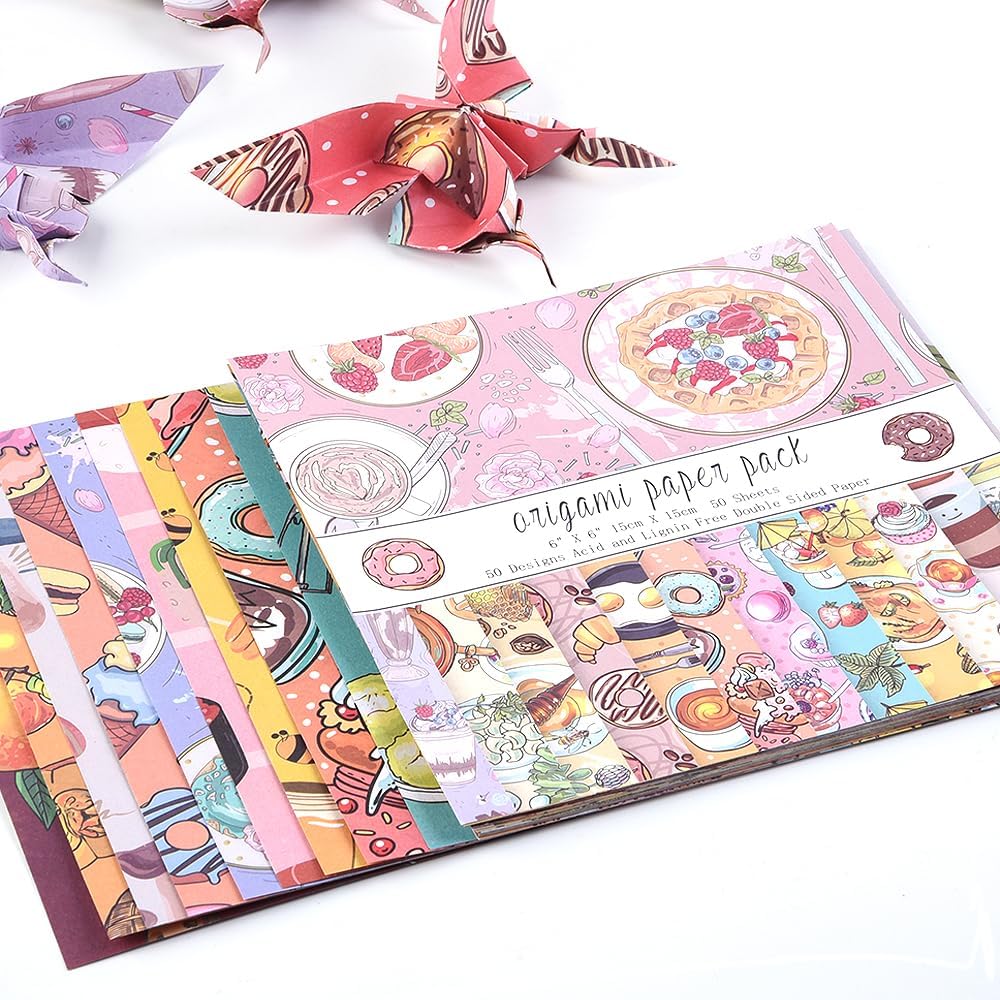 Origami Paper Kit 100 Sheets 70GSM 6 Inch Square Double Sided Color 100 Vivid Solid Colors for Hand Crafts Origami Paper Arts Creativity.Sweet Flower Fairy