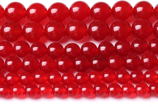 48PCS 8MM Red Chalcedony Beads Energy Healing Beads for DIY Jewelry Bracelet Necklace Making for Jewelry Making 15Inch