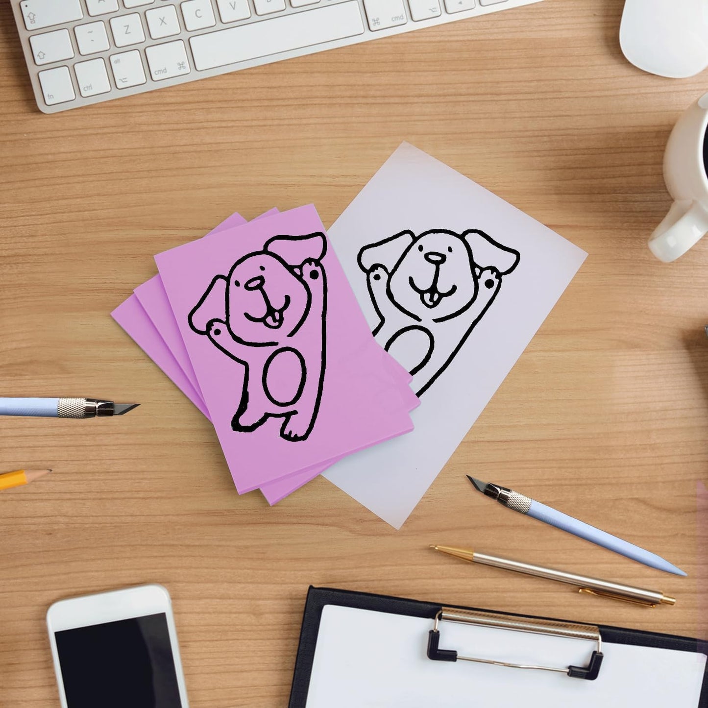 KUKLIPJIM 25 Pcs 4x6" Rubber Linoleum Stamp Carving Blocks for Printmaking, Artists, Crafts and More (Light Purple)