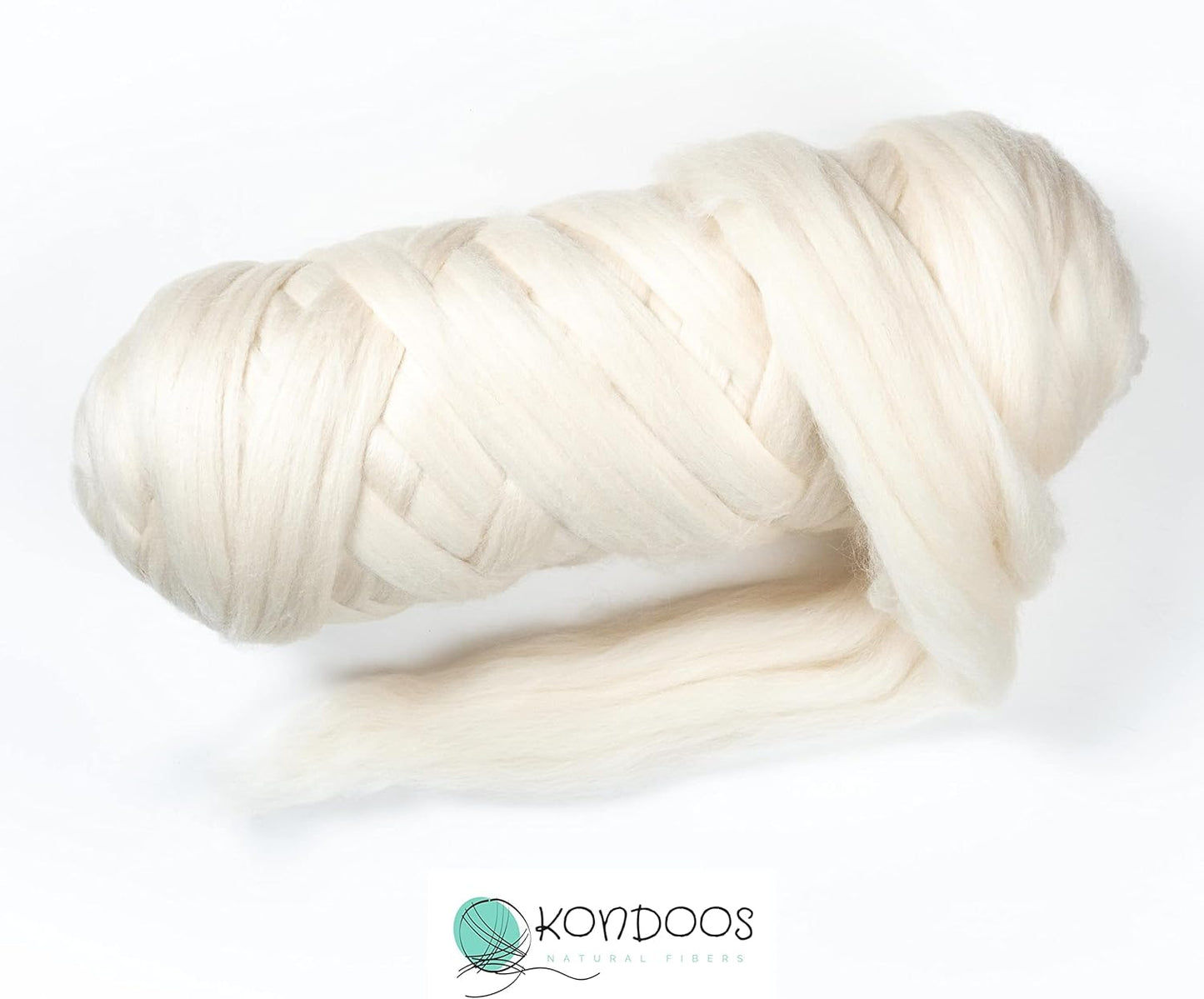 Natural Wool Bulk roving, 4 lb. Best Wool for Spinning, arm Knitting, Felting, Chunky Blankets and Tapestry. Natural Colors, un-Dyed. (Ecru, 4 lb)