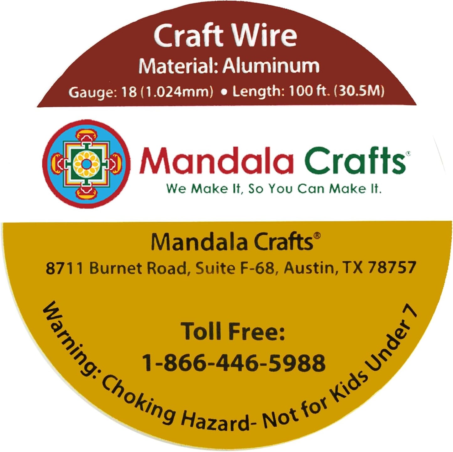 Mandala Crafts 18 Gauge Anodized Aluminum Craft Wire for Jewelry Making - 100 FT Colored Flexible Ice Blue Wire - Bendable for Bonsai Armature Crafting Sculpting
