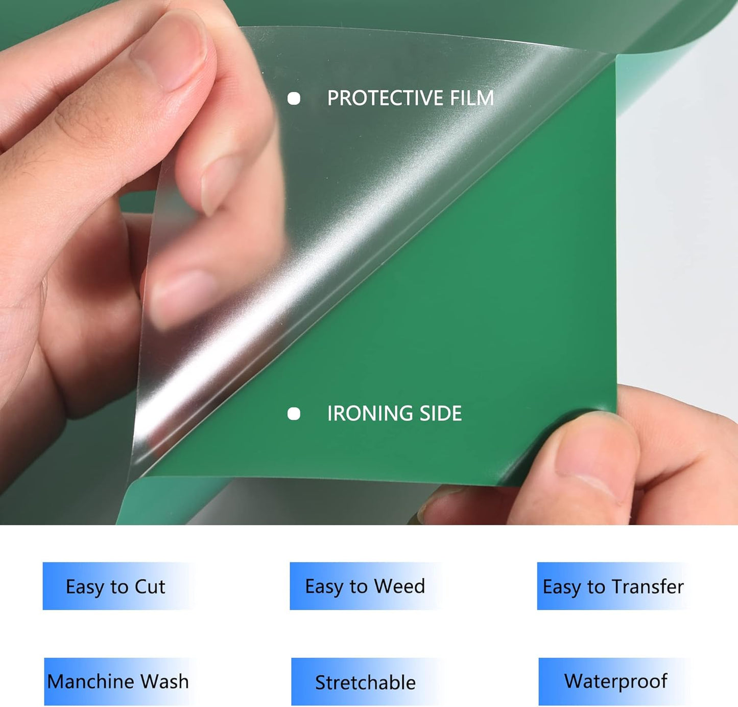 HTV Iron on Vinyl 12Inch by 12ft Roll Heat Transfer Vinyl for T-Shirt HTV Vinyl Rolls for All Cutter Machine - Easy to Cut & Weed for Heat Transfer Design (12ft, Green)