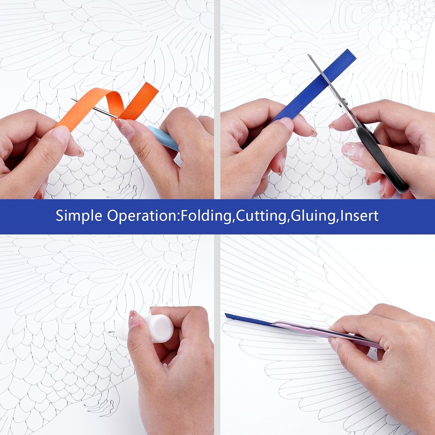 Uniquilling Quilling Kit for Adults - Hummingbird Paper Quilling Kit with Tools & Manual, DIY Craft Kit, 8 x 1 x 0.7 inches, Not Foldable