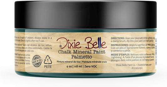 Dixie Belle Paint Company Chalk Finish Furniture Paint - Palmetto (4oz) - Matte Rich Green Chic Chalk Mineral DIY Furniture Paint