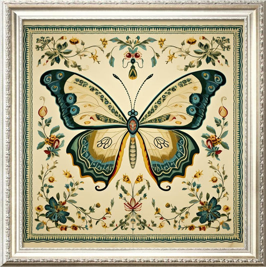 Leczany Cross Stitch Stamped Kit for Adults or Kids - Butterfly | DIY Embroidery Starter Patterns Craft Kit Needlepoint for Beginner | 11CT, 3 Strands | 17.2x17.2 inches