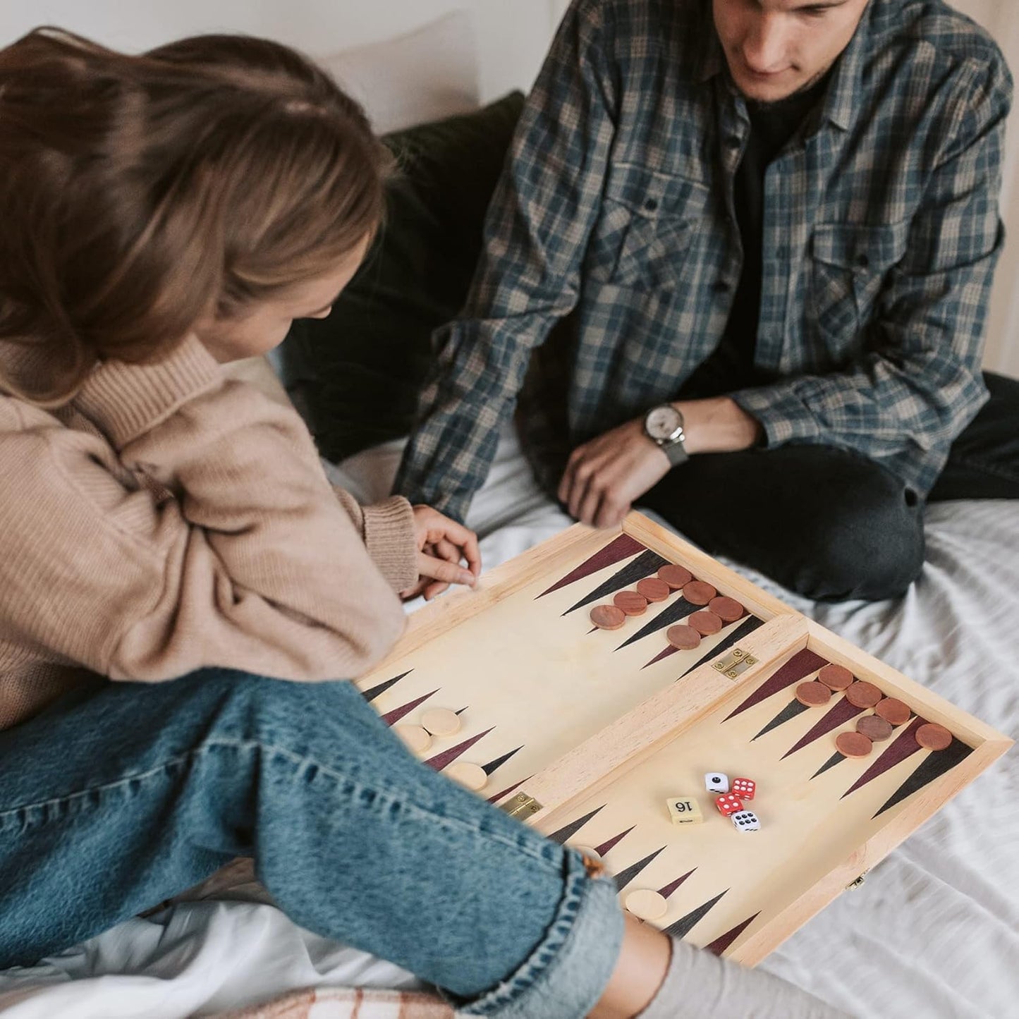 GOTHINK Wooden Chess, Checker, and Backgammon 3 in 1 Board Game Set,Classic Traditional Travel Night Toy and Game Gift Set for Kids Adults Senior Family