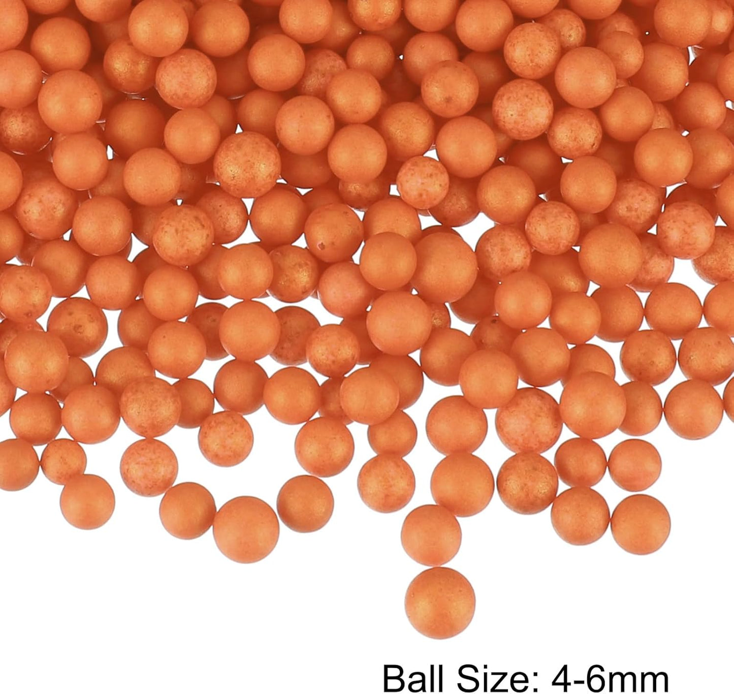 MECCANIXITY Foam Beads Foam Balls 4-6mm for Wedding and Party Decorations, Tiny Packing Balls, Arts DIY Crafts Supplies (Bright Orange,1 Pack Approx 5000pcs)