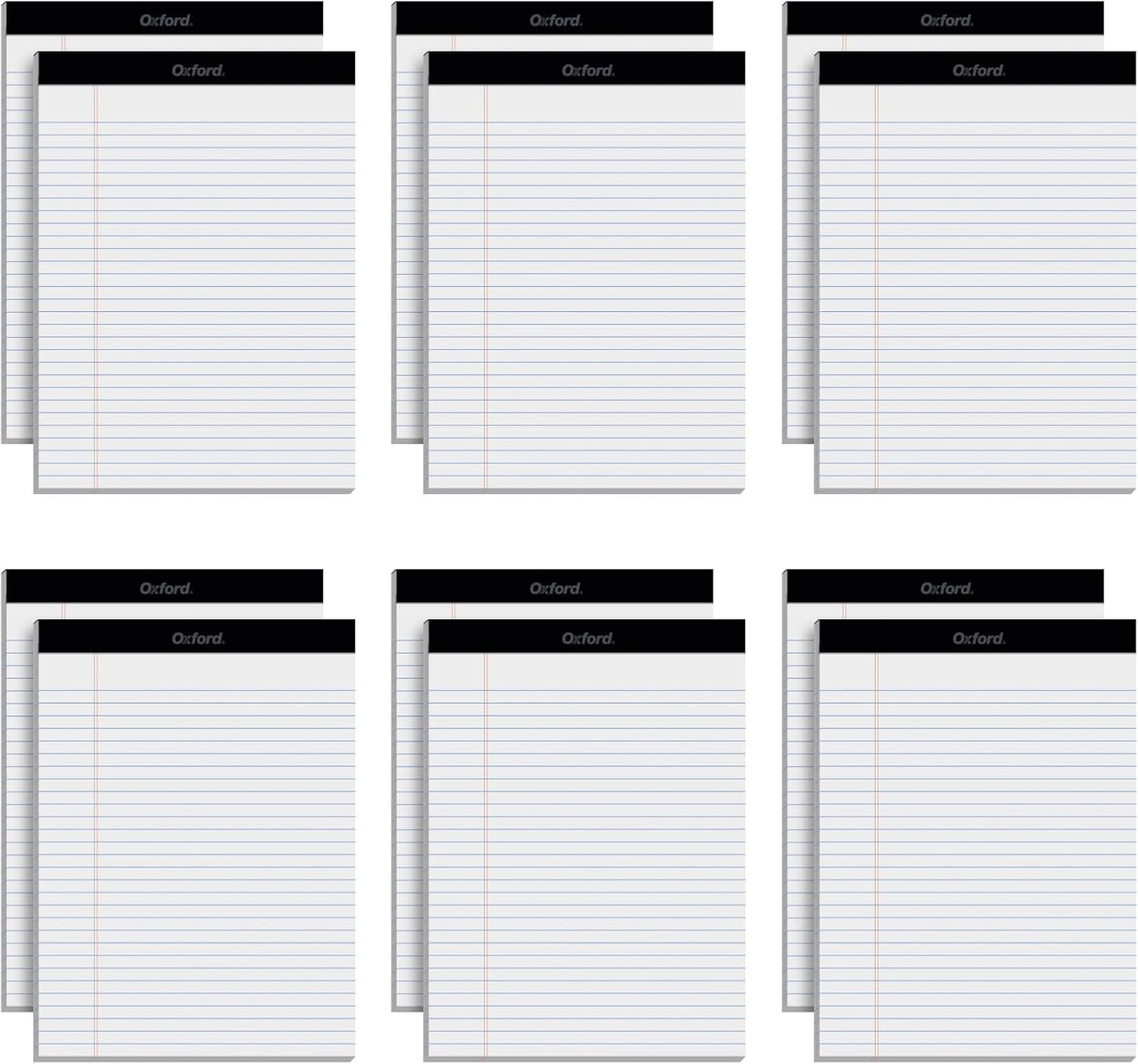 Oxford 8.5 x 11 Legal Pads, Wide Ruled, White Paper, 50 Sheets Per Writing Pad, Made in the USA (74030) | (Pack of 72)