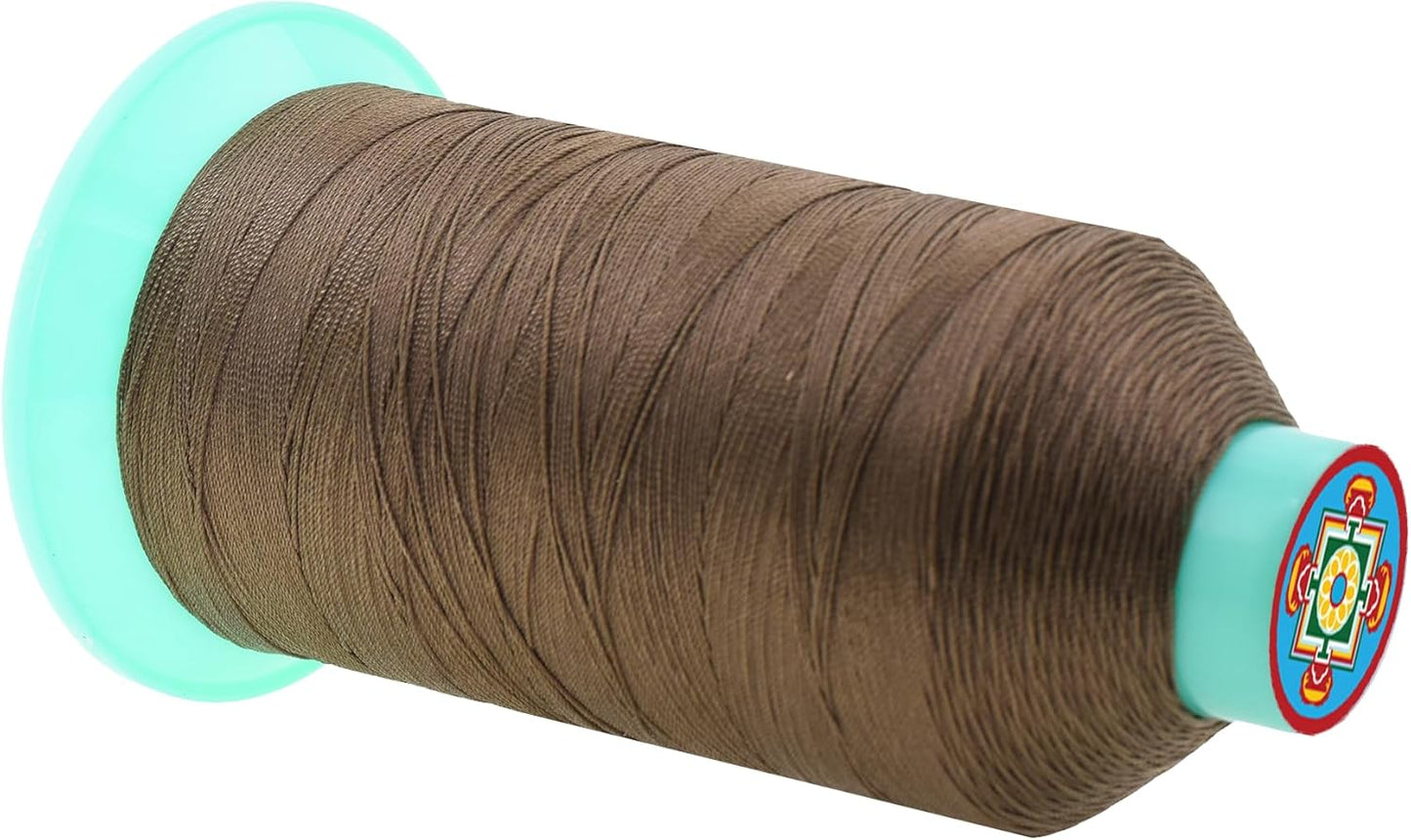 Mandala Crafts Bonded Nylon Thread Coyote Brown Heavy Duty Sewing Threads - 1250 YDs Size 138 420D T135 Tex 135 Thread for Leather Jeans Weaving Outdoor Marine Upholstery Threads