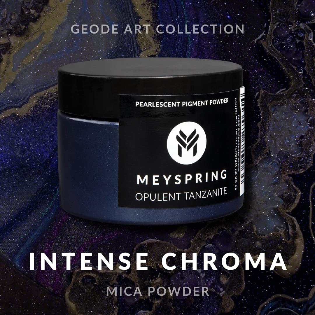 MEYSPRING Opulent Tanzanite - Intense Blue Mica Powder for Epoxy Resin - Navy Blue Pigment - Resin Art Supplies - Epoxy Resin Color Pigment - Blue Dye
