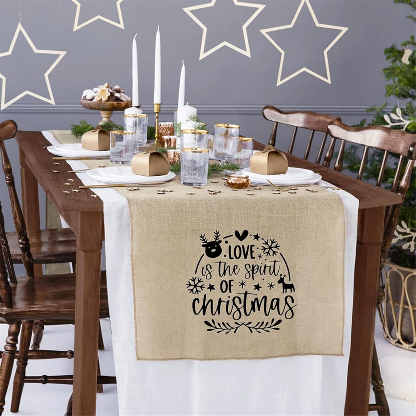 JAJADO Self Adhesive Christmas Silk Screen Stencils 9 Pcs, Winter Holiday Xmas Screen Print Transfers Chalk Mesh Stencils for Painting on Wood, Fabric, Glass, Pillow, Card, DIY Christmas Decoratio