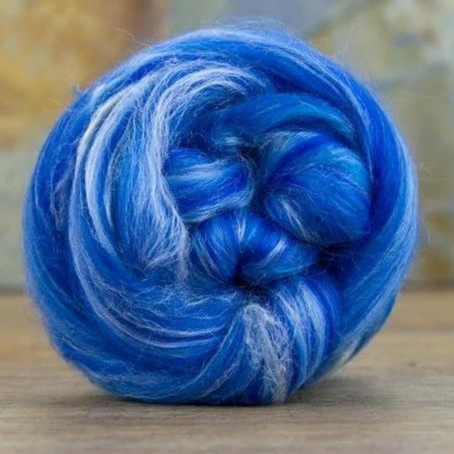 Revolution Fibers – Constellation Range Roving (8 Ounces) | Multicolored Tonal Blend of 70% Dyed Merino and 30% Tussah Silk Combed Top | Soft Fiber for Felting, Spinning, Knitting (Aquila Blue)