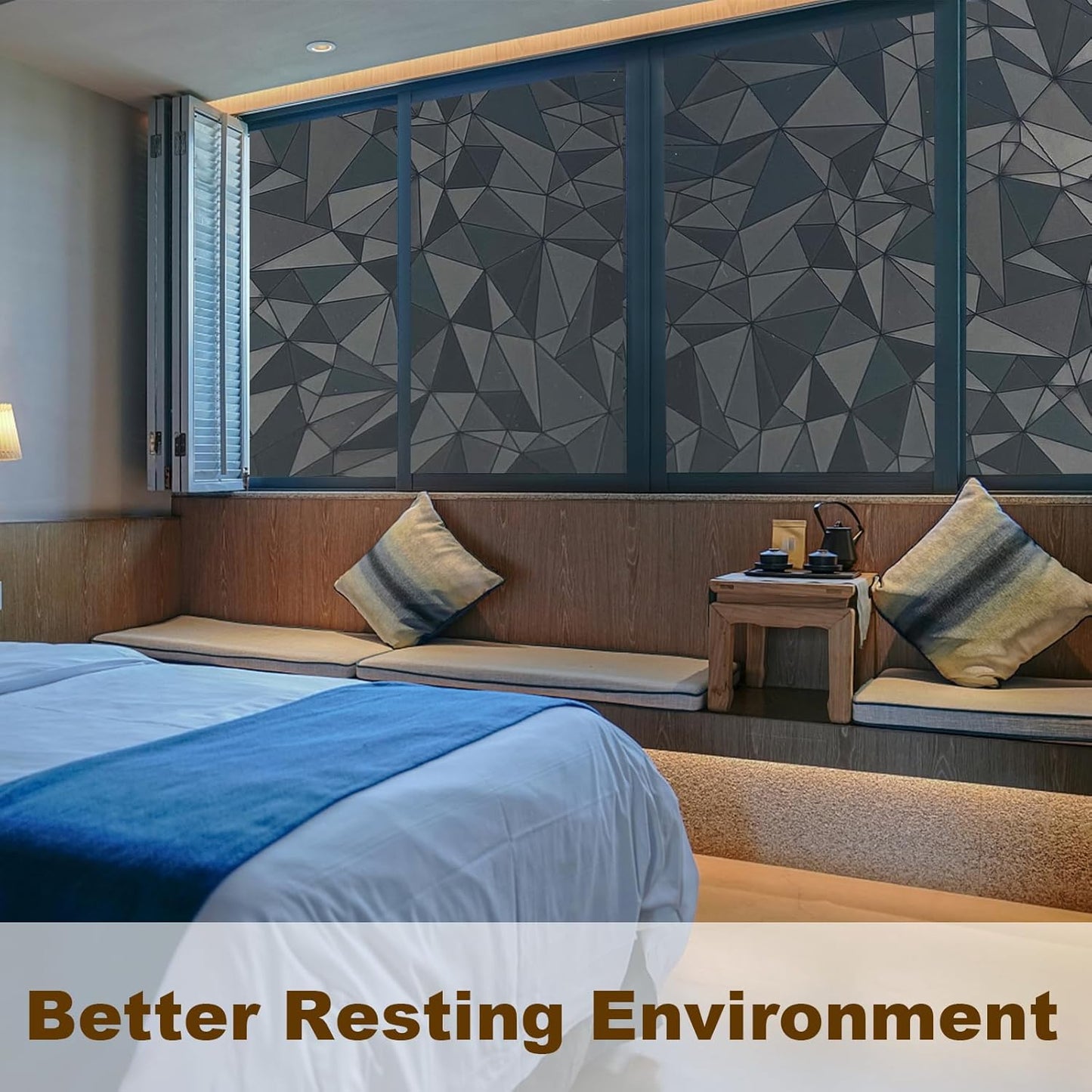 Niviy Blackout Window Privacy Film with Installation Tools Static Cling 100% Light Blocking Room Darkening, Heat Control Removable Window Tint for Home, 29.5" x 78.7"