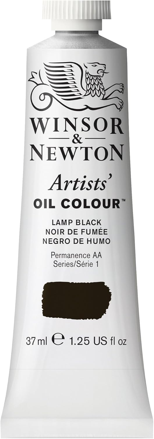 Winsor & Newton Artists' Oil Color, 37ml (1.25 oz) Tube, Lamp Black