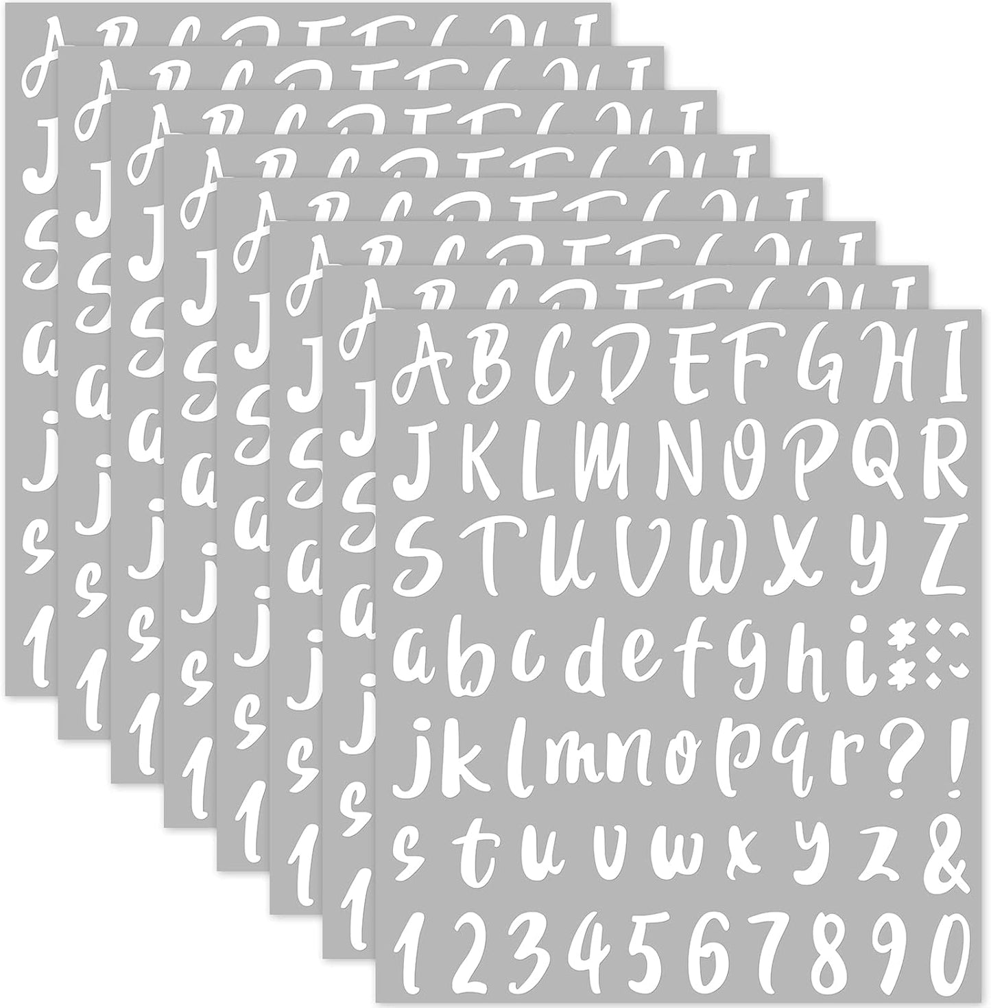 Outus 576 Pieces 8 Sheets Letters Stickers Self Adhesive Vinyl Letter Alphabet Number Stickers Mailbox Numbers Sticker, Decals for Classroom Decor, Sign, Door(White,1.5 Inch)