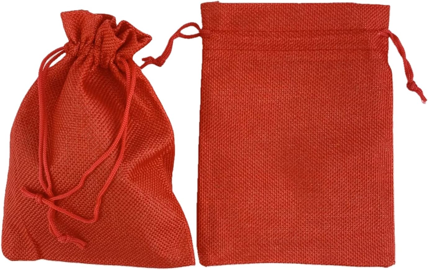 Palmhomee Pack of 25 Burlap Gift Bags with Drawstring Linen Jewelry Pouches Wedding Hessian Jute Bags for Birthday and Treat Pouches Party Wedding Favors Gift (7x9 Inch, Red)