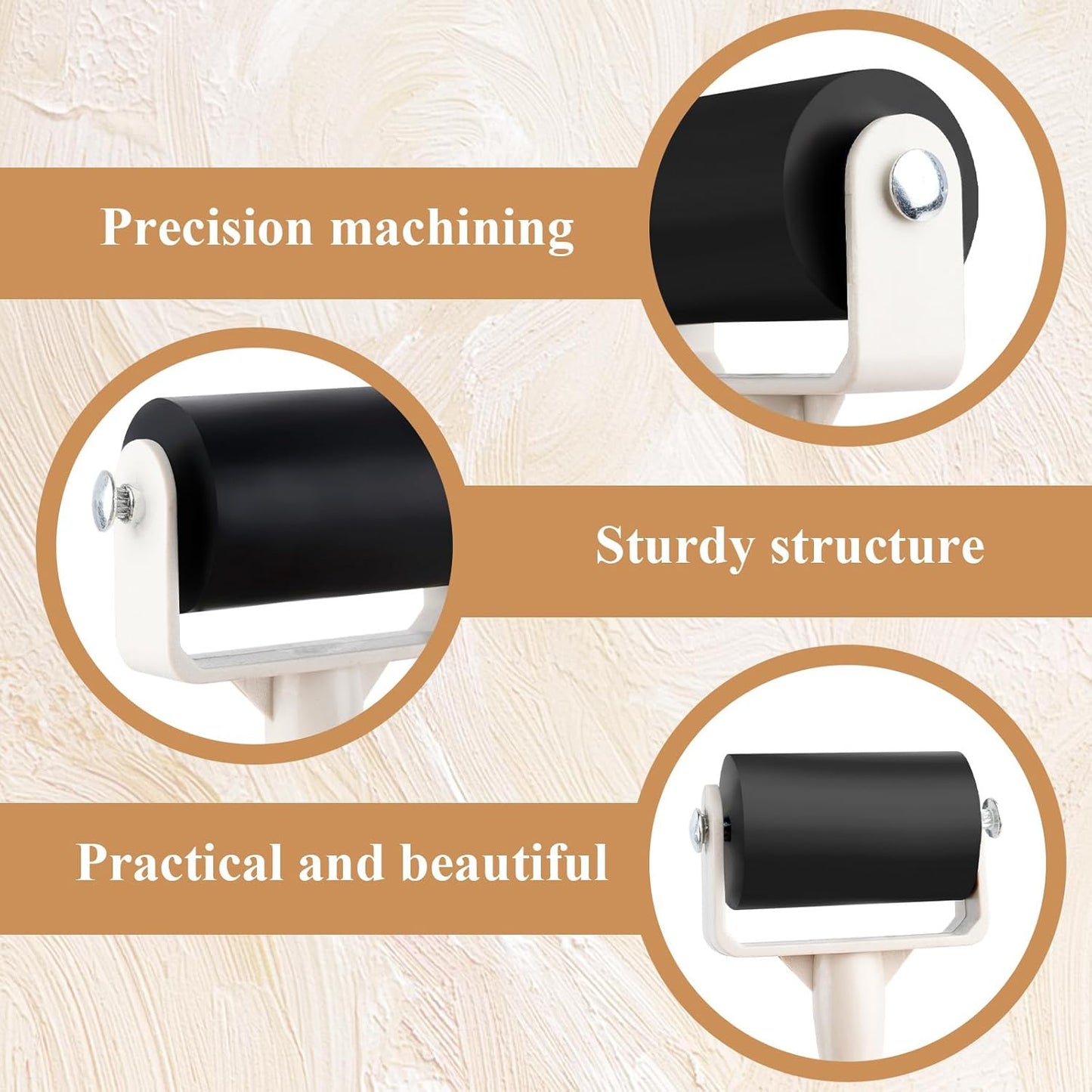 Supkiir 20Pcs Rubber Brayer Roller, 1.4Inch Ink Roller for Crafting, Anti Skid Glue Roller Applicator Printmaking Supplies for DIY Wallpapers Stamping Scrapbooks