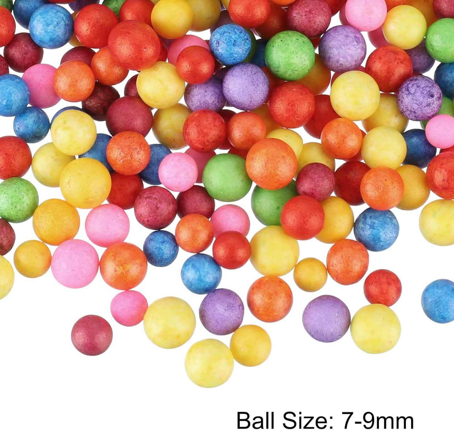 MECCANIXITY Foam Beads Foam Balls 7-9mm for Wedding and Party Decorations, Tiny Packing Balls, Arts DIY Crafts Supplies (Multicolored,1 Pack Approx 3000pcs)