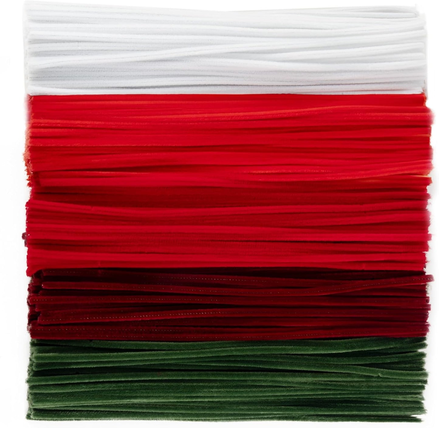 Caydo 500 Pieces Red White Green Pipe Cleaners, Chenille Stems, Pipe Cleaner Crafts for DIY Art and Craft Projects Creative Gift Party Christmas Decorations