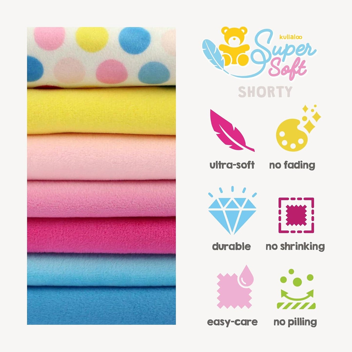 kullaloo Minky Fabric | Bundle: 4 Precut Pieces Solid Minky Plush Fabric for Sewing | 39.5x29.5 Each | for Plushies, Baby Blankets, Pillows, Dog Beds, Apparel | Mermaid Colors Minky Fabric Pack