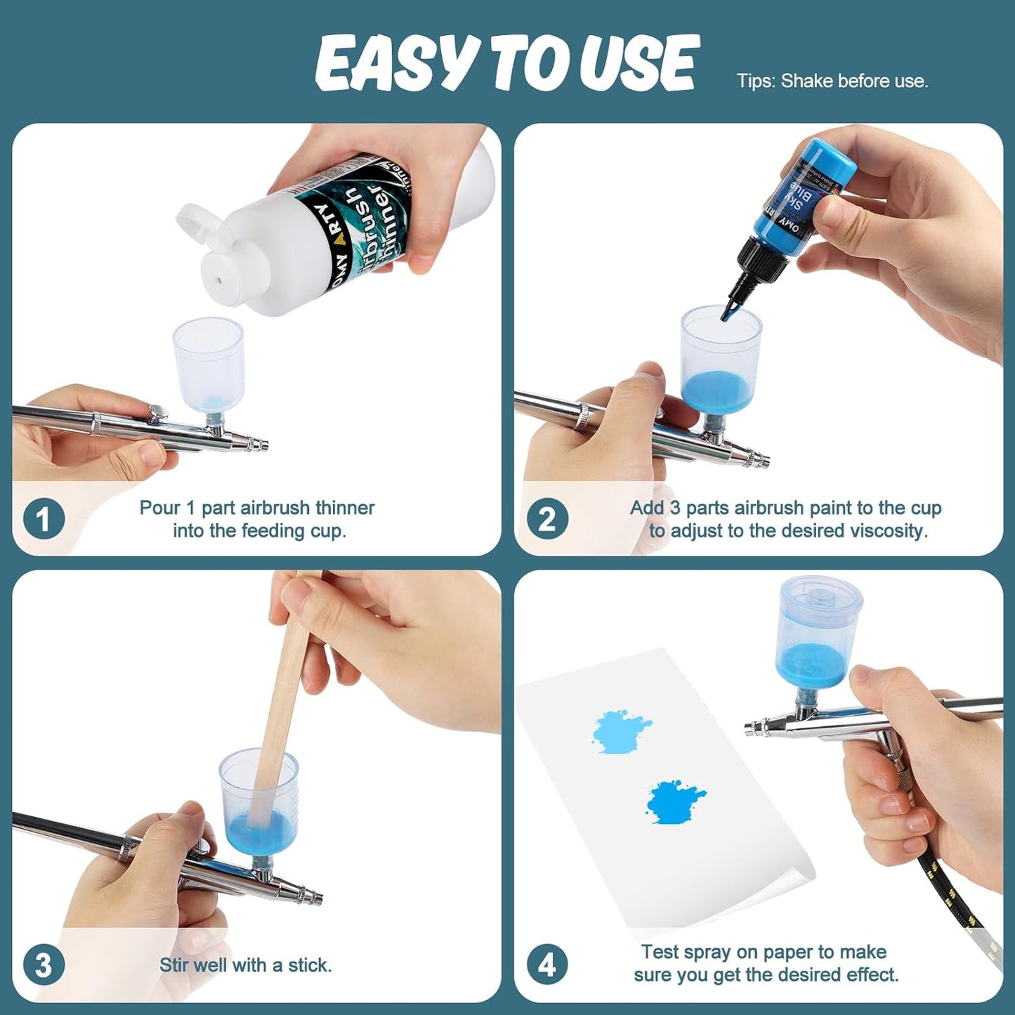 HOMY ARTY Airbrush Thinner - 8.45 Fl Oz, Water-Based Acrylic Paint Thinner, to Improve Color Flow for Shoes, Clothes, Metal and Plastic Models