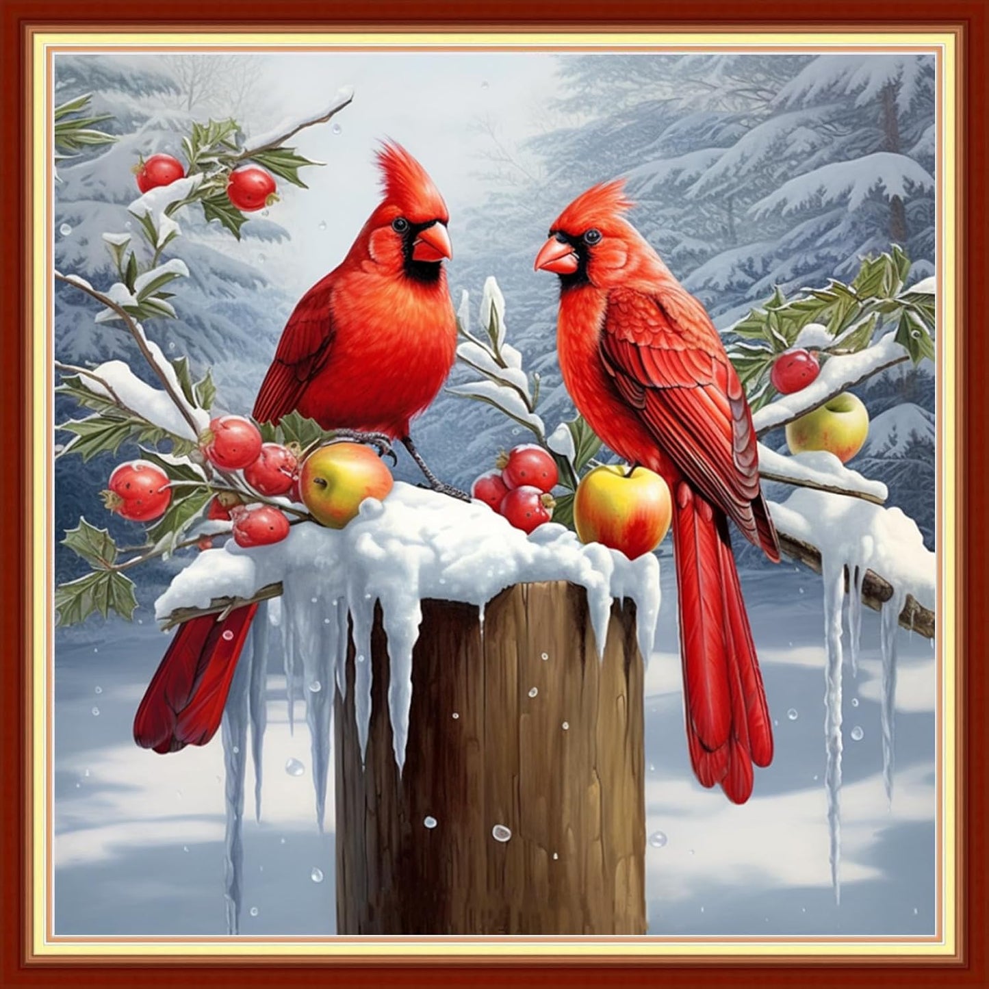 Foxdiviy Stamped Cross Stitch Kits for Beginners Full Range of Cross Stitching 11 CT Printed Cross Stitch Kits for Kids Adults Cross Stitch Patterns Needlepoint Kits-Colorful Parrot 18x18 inch