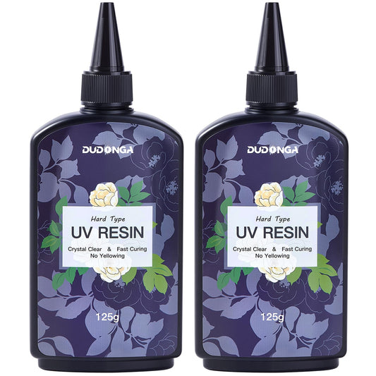 UV Resin 250g, DUDONGA Low Viscosity Crystal Clear Ultraviolet Thin Epoxy Resin, Quick-Curing & Low Shrinkage UV Glue Kit for Crafts, Jewelry Making, Casting