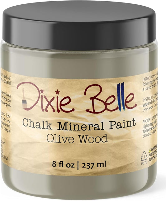 Dixie Belle Paint Company Chalk Finish Furniture Paint – Olive Wood (8oz) – Matte Chic Chalk Mineral DIY Furniture Paint