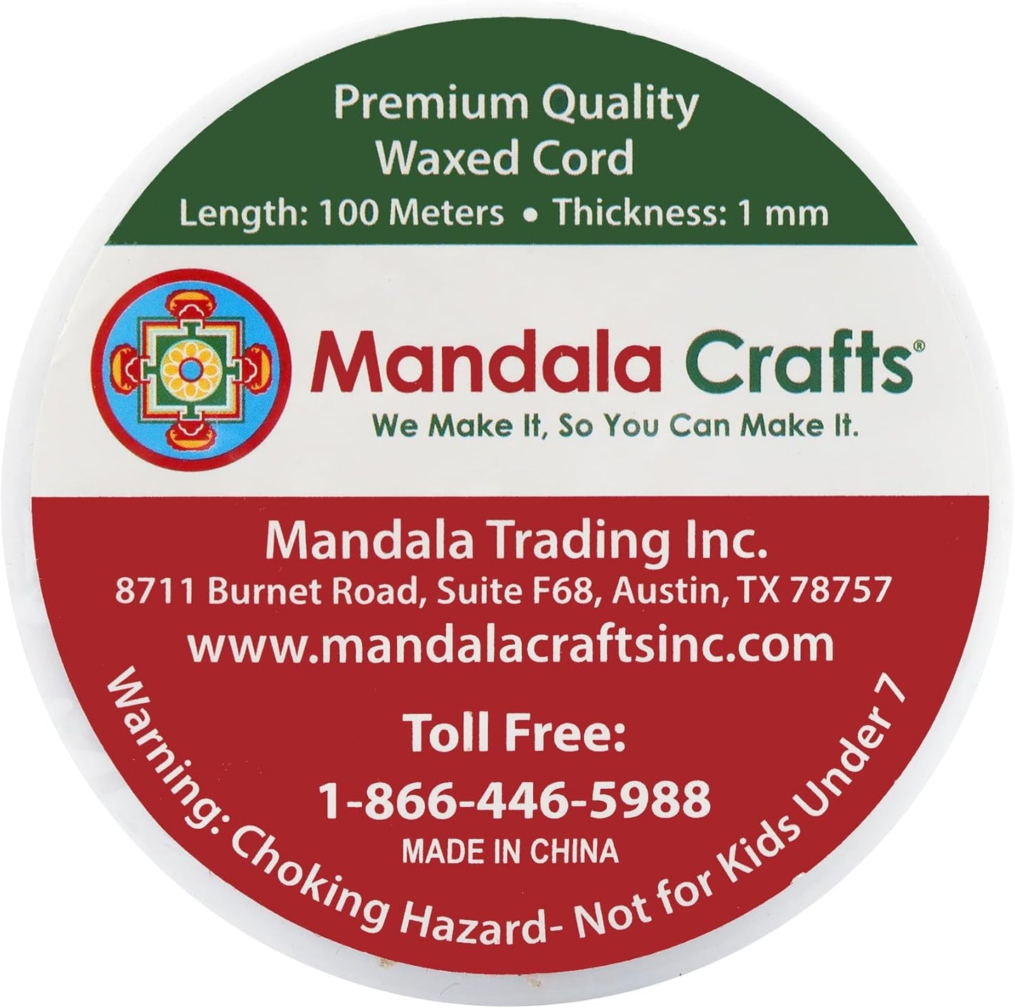 Mandala Crafts 1mm 109 Yards Dark Blue Cotton Waxed Cord for Jewelry Making Bracelet Cord Waxed String - Beading String Thread Jewelry Cords for Necklaces String