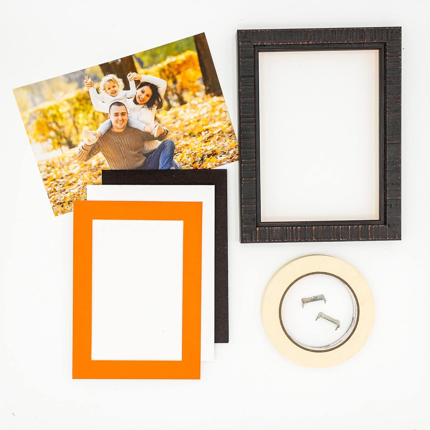 11x14 Mat for 8.5x11 Photo - Precut Orange Picture Matboard for Frames 11 x 14 Inches - Bevel Cut Matte to Display Art 8.5 x 11 Inches - Acid Free Pack of 100 MATS with Backing Boards & Clear Bags