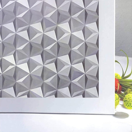 Niviy 3D No Glue Static Cling Window Films Privacy Cut Glass Window Sticker for Bathroom Office Kitchen Window Decor 35.4"x 78.7", Frosted