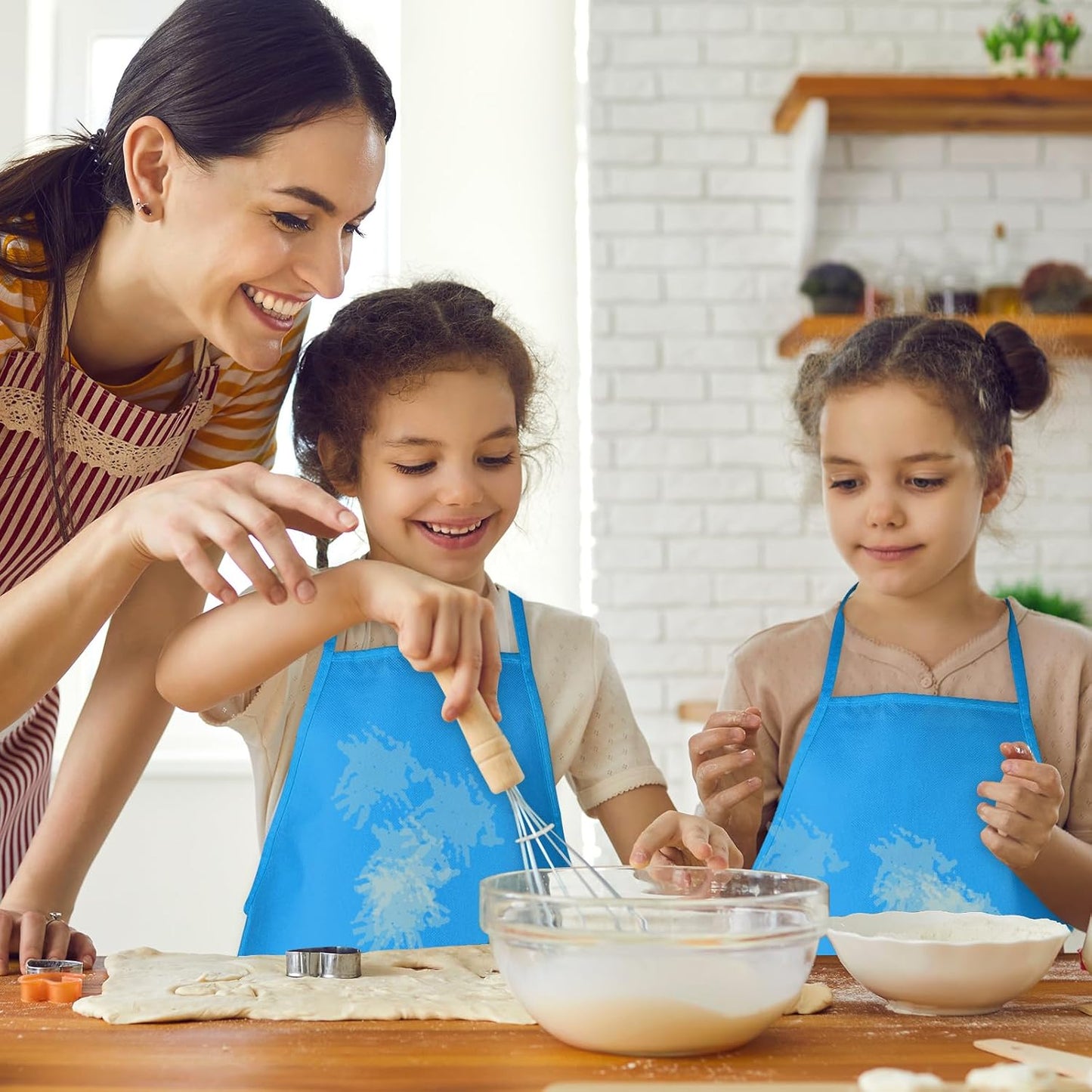 12 Pieces Light Blue Painting Aprons for Kids With 2 Roomy Pockets - Art, Painting Activity, Kitchen, Crafts